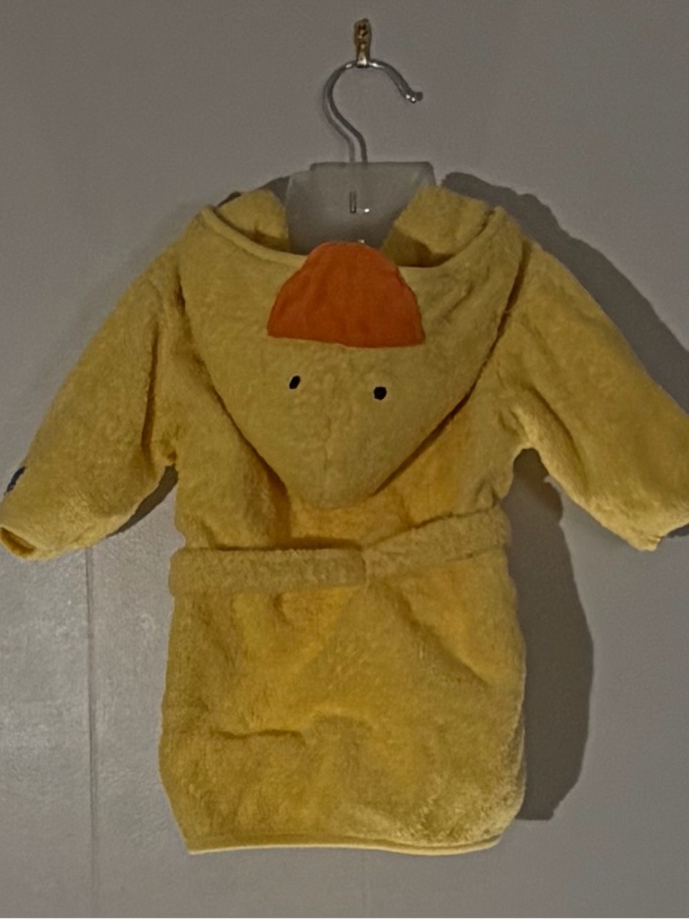 Carter's Yellow Plush Duck Hooded Kids Robe with Orange Accent